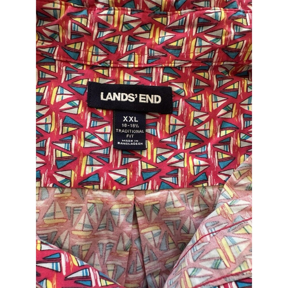 Lands End SAILBOAT mens button down SS shirt, XXL, Traditional Fit - Picture 6 of 8
